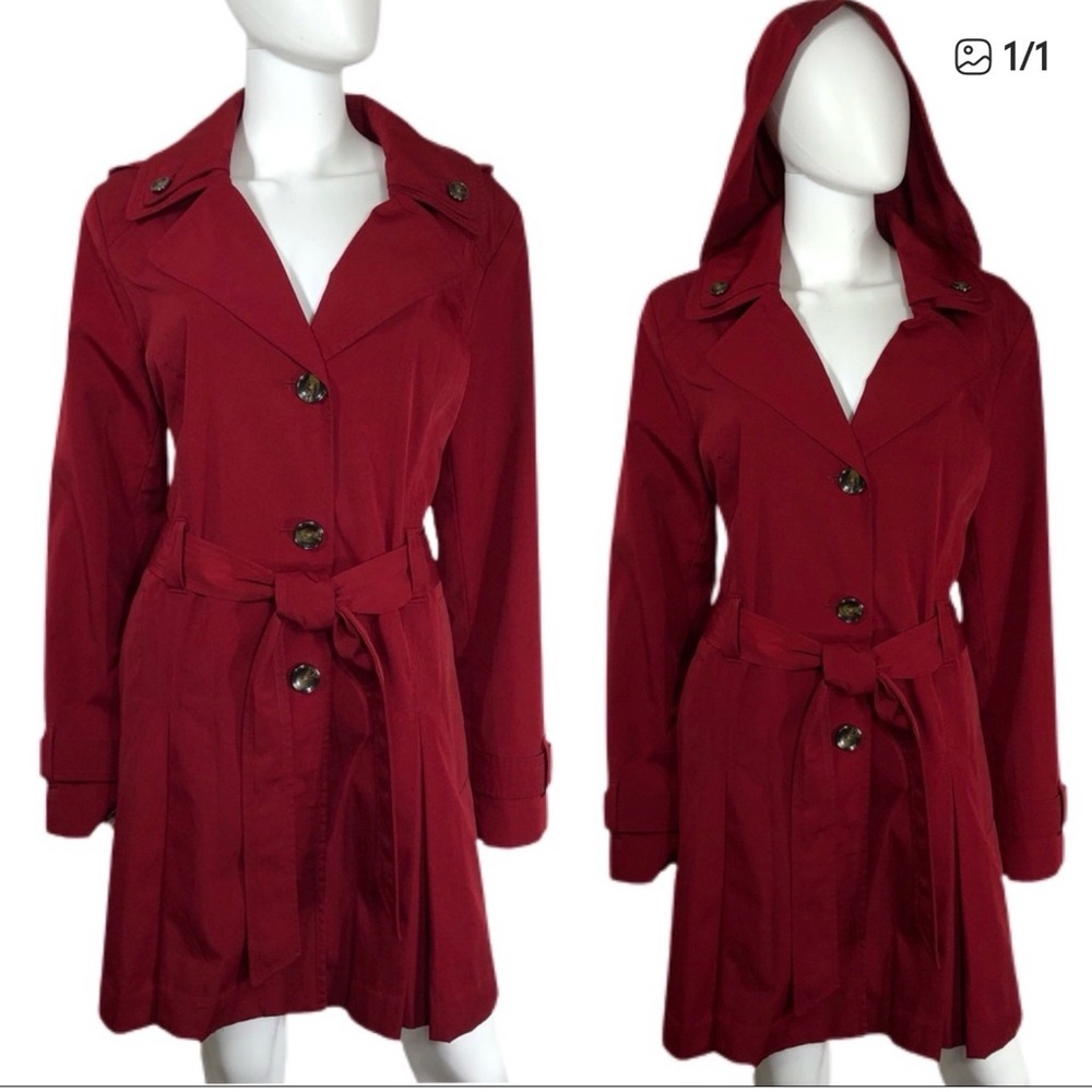 Liz Claiborne Women's Deep Red Trench Coat